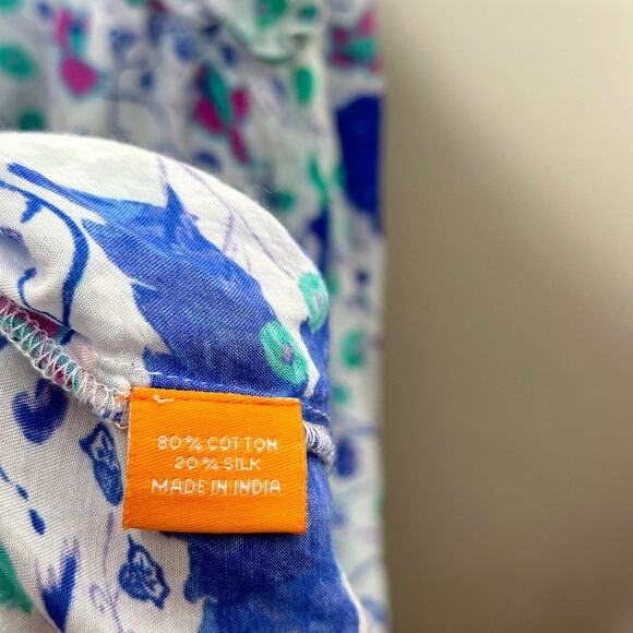 TUCKERNUCK x OLIPHANT Petite Fleur Ruffle Midi Dress Cotton Silk Blue Sz S {HH6} - Picture 5 of 5